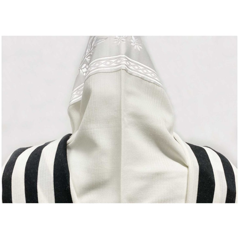 Premiere Weave Non-Slip Wool Tallis with Black Str | Tallit/Tallis | J